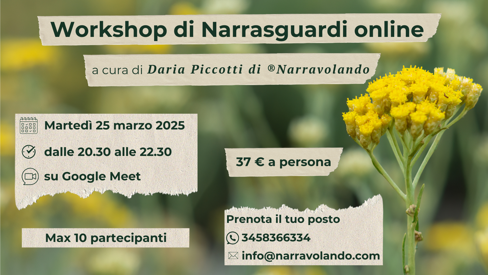 workshop di Narrasguardi online Narravolando primavera